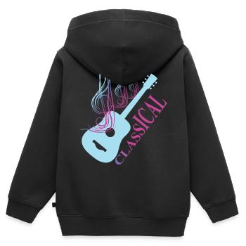 Klassische Gitarren Musik - Kinder Premium Organic Zip Hoodie - Schwarz - Hinten - AI Model Kid Male (0cm)