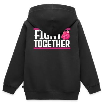 Kämpft zusammen. Kämpfe zusammen, Krebs. - Kinder Premium Organic Zip Hoodie - Schwarz - Hinten - AI Model Kid Male (0cm)