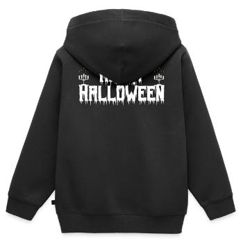Fröhliches Halloween. Fröhliches Halloween. - Kinder Premium Organic Zip Hoodie - Schwarz - Hinten - AI Model Kid Male (0cm)