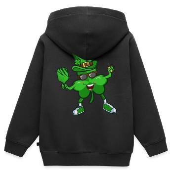 Pickleball Shamrock St Patricks Day für Kinder - Kinder Premium Organic Zip Hoodie - Schwarz - Hinten - AI Model Kid Male (0cm)