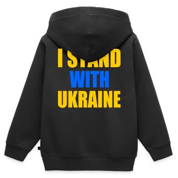 I stand with ukraine - Kids Premium Organic Zip-up Hoodie - black - Back - AI Model Kid Male (0cm)