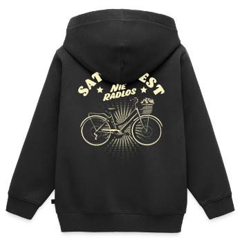 Fahrradfahrer - Kinder Premium Organic Zip Hoodie - Schwarz - Hinten - AI Model Kid Male (0cm)