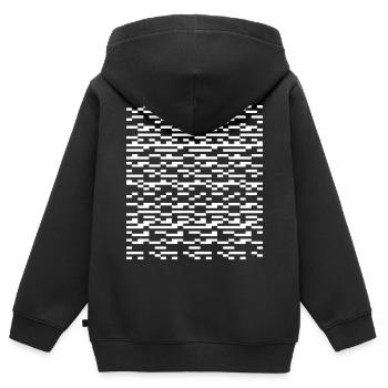 Glitch Grid Monochromes Muster - Kinder Premium Organic Zip Hoodie - Schwarz - Hinten - AI Model Kid Male (0cm)