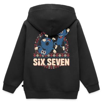 6 7 Sechs Sieben Meme -- Aura Points Kids Gaming - Kinder Premium Organic Zip Hoodie - Schwarz - Hinten - AI Model Kid Male (0cm)