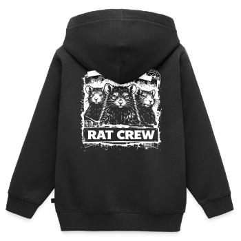 Rat Crew – Urban Rattenmotiv - Kinder Premium Organic Zip Hoodie - Schwarz - Hinten - AI Model Kid Male (0cm)