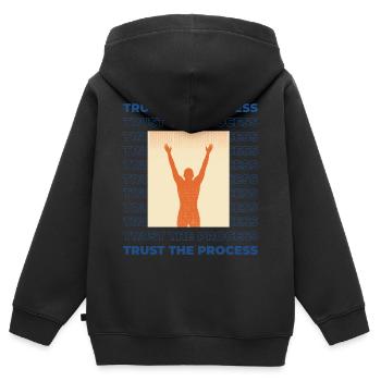 Trust the Process Silhouette Victory - Kids Premium Organic Zip-up Hoodie - black - Back - AI Model Kid Male (0cm)