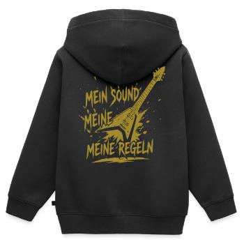 Meine Regeln Mein Sound - Kinder Premium Organic Zip Hoodie - Schwarz - Hinten - AI Model Kid Male (0cm)