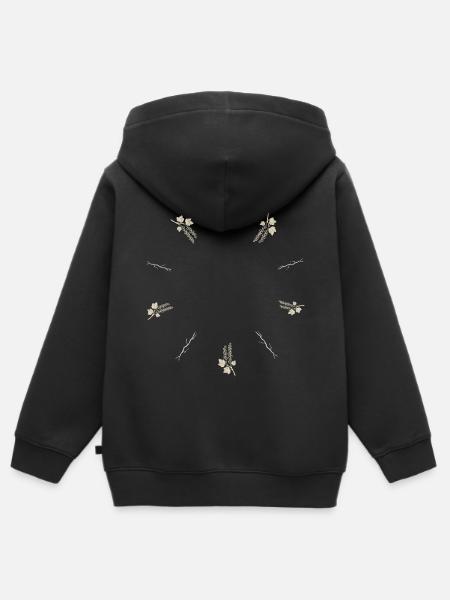 Dornenzweig & Johannisbeeren - Dark Botanical - Kinder Premium Organic Zip Hoodie - Schwarz