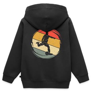 Fußball Fußballspieler Retro Fußballer - Kinder Premium Organic Zip Hoodie - Schwarz - Hinten - AI Model Kid Male (0cm)