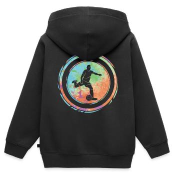 Fußball Spieler Fußballspieler Jungen Fußballer - Kinder Premium Organic Zip Hoodie - Schwarz - Hinten - AI Model Kid Male (0cm)