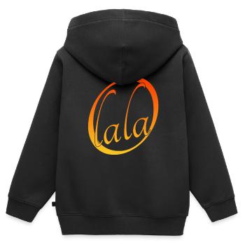 O - Kinder Premium Organic Zip Hoodie - Schwarz - Hinten - AI Model Kid Male (0cm)