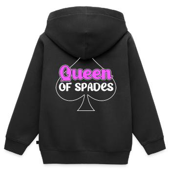 Pique de pique Jeu de cartes à jouer - Sweat Premium à capuche zippé enfant bio - noir - Dos - AI Model Kid Male (0cm)