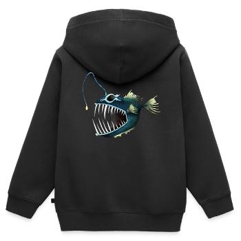 frogfish - Kids Premium Organic Zip-up Hoodie - black - Back - AI Model Kid Male (0cm)