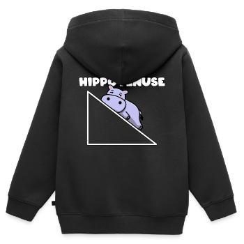Hippotenuse Pythagore Professeur de mathématiques mathématicien - Sweat Premium à capuche zippé enfant bio - noir - Dos - AI Model Kid Male (0cm)