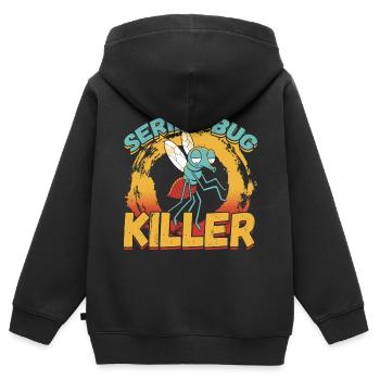 Serial Bug Killer for a Pest Control Technician - Kinder Premium Organic Zip Hoodie - Schwarz - Hinten - AI Model Kid Male (0cm)