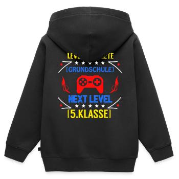 Einschulung Schulanfang Kindergarten Schulstart - Kinder Premium Organic Zip Hoodie - Schwarz - Hinten - AI Model Kid Male (0cm)