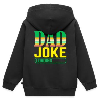 Papa Witz loading Sei Papas Shirt Geschenkidee - Kinder Premium Organic Zip Hoodie - Schwarz - Hinten - AI Model Kid Male (0cm)