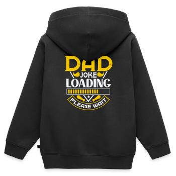 Papa Witz loading Sei Papas Shirt Geschenkidee - Kinder Premium Organic Zip Hoodie - Schwarz - Hinten - AI Model Kid Male (0cm)