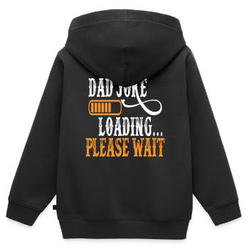 Papa Witz loading Sei Papas Shirt Geschenkidee - Kinder Premium Organic Zip Hoodie - Schwarz - Hinten - AI Model Kid Male (0cm)