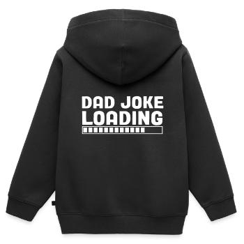 Papa Witz loading Sei Papas Shirt Geschenkidee - Kinder Premium Organic Zip Hoodie - Schwarz - Hinten - AI Model Kid Male (0cm)