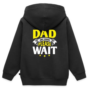 Papa Witz loading Sei Papas Shirt Geschenkidee - Kinder Premium Organic Zip Hoodie - Schwarz - Hinten - AI Model Kid Male (0cm)