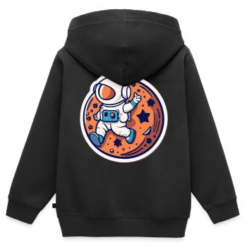 Planeten - Kinder Premium Organic Zip Hoodie - Schwarz - Hinten - AI Model Kid Male (0cm)