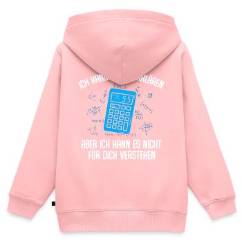 Mathe Mathematik Lehrer Rechner - Kinder Premium Organic Zip Hoodie - Rosa - Hinten - AI Model Kid Female (0cm)