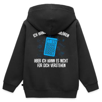 Math mathematics teacher calculator - Kids Premium Organic Zip-up Hoodie - black - Back - AI Model Kid Male (0cm)
