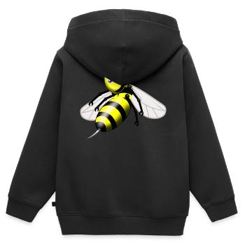 guêpe - Sweat Premium à capuche zippé enfant bio - noir - Dos - AI Model Kid Male (0cm)