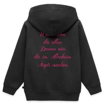 Die Alten Damen Die Im Altenheim Ärger Machen Fun - Kinder Premium Organic Zip Hoodie - Schwarz - Hinten - AI Model Kid Male (0cm)