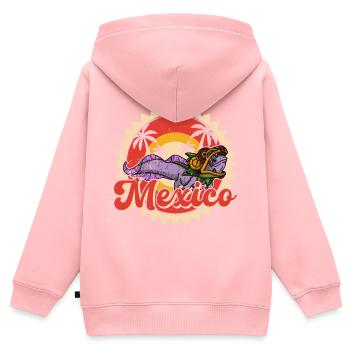 Quetzalcoatl Axolotl Mexique Divinité Aztèque - Sweat Premium à capuche zippé enfant bio - rose - Dos - AI Model Kid Female (0cm)
