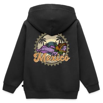 Quetzalcoatl Axolotl Mexique Divinité Aztèque - Sweat Premium à capuche zippé enfant bio - noir - Dos - AI Model Kid Male (0cm)