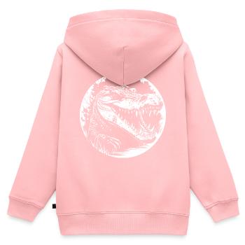 Alligator - Kinder Premium Organic Zip Hoodie - Rosa - Hinten - AI Model Kid Female (0cm)