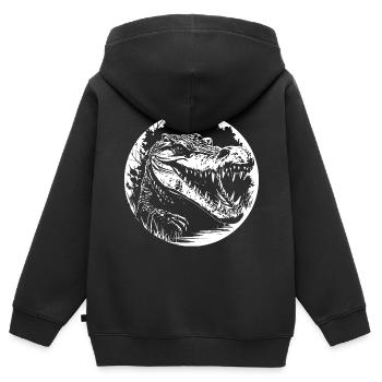 Alligator - Sweat Premium à capuche zippé enfant bio - noir - Dos - AI Model Kid Male (0cm)