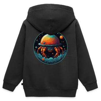 Imaginative whimsical crab spaceship - Kids Premium Organic Zip-up Hoodie - black - Back - AI Model Kid Male (0cm)