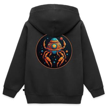 Imaginative whimsical crab spaceship - Kids Premium Organic Zip-up Hoodie - black - Back - AI Model Kid Male (0cm)