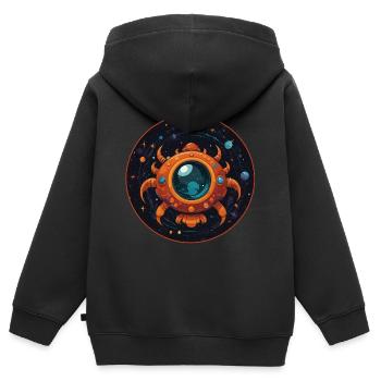 Colorful imaginative whimsical spaceship - Kids Premium Organic Zip-up Hoodie - black - Back - AI Model Kid Male (0cm)