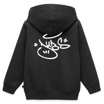 DUBS - Sweat Premium à capuche zippé enfant bio - noir - Dos - AI Model Kid Male (0cm)