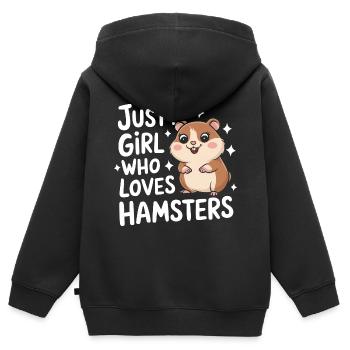 Hamster - Kinder Premium Organic Zip Hoodie - Schwarz - Hinten - AI Model Kid Male (0cm)