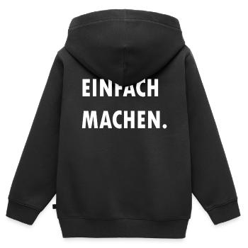 Einfach machen - Kinder Premium Organic Zip Hoodie - Schwarz - Hinten - AI Model Kid Male (0cm)