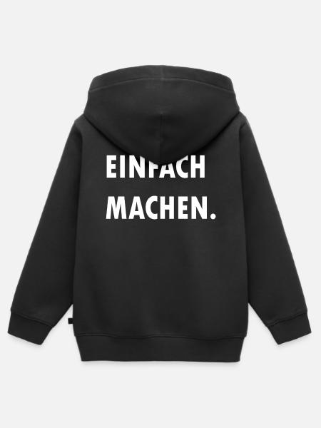 Einfach machen - Kinder Premium Organic Zip Hoodie - Schwarz