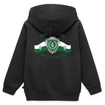 Steiermark Wappen - Kinder Premium Organic Zip Hoodie - Schwarz - Hinten - AI Model Kid Male (0cm)