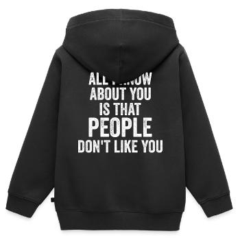 Völker mögen dich nicht - Kinder Premium Organic Zip Hoodie - Schwarz - Hinten - AI Model Kid Male (0cm)