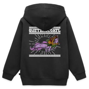 Quetzalcoatl Axolotl Mexiko Azteken Gottheit - Kinder Premium Organic Zip Hoodie - Schwarz - Hinten - AI Model Kid Male (0cm)