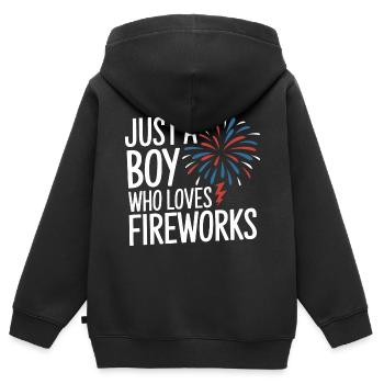 Pyrotechniker Feuerwerk Pyrotechnik - Kinder Premium Organic Zip Hoodie - Schwarz - Hinten - AI Model Kid Male (0cm)
