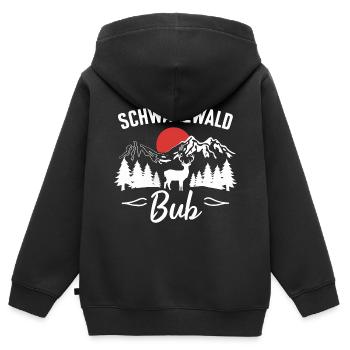 Schwarzwald Schwarzwälder Baden-Württemberg - Kinder Premium Organic Zip Hoodie - Schwarz - Hinten - AI Model Kid Male (0cm)