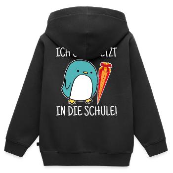 Einschulung Schulkind Zuckertüte Schulanfang - Kinder Premium Organic Zip Hoodie - Schwarz - Hinten - AI Model Kid Male (0cm)