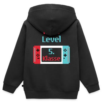 5. Klasse Switch - Kinder Premium Organic Zip Hoodie - Schwarz - Hinten - AI Model Kid Male (0cm)