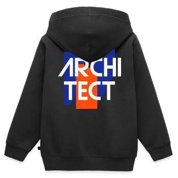 Architect (geometrische Figuren) - Kinder Premium Organic Zip Hoodie - Schwarz - Hinten - AI Model Kid Male (0cm)