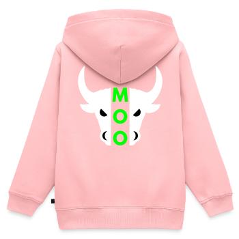 Moo (half head bull) - Kids Premium Organic Zip-up Hoodie - rose - Back - AI Model Kid Female (0cm)